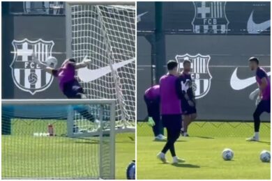 Szczęsny już współpracuje z Joanem Garcią. Aplauz po interwencji [WIDEO]
