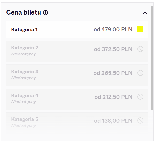 Ceny biletów na sobotnie mecze w Ergo Arenie (screen ebilet.pl)