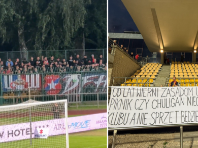 Kibice Wisły weszli na mecz w Pruszkowie! Oto odpowiedź fanów Znicza. Dzieje się [WIDEO]