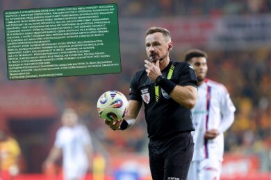 Raczkowski przerwał mecz przez transparent. Teraz wydał oświadczenie